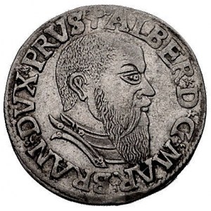 trojak 1543, Królewiec, napis PRVS, Bahr. 1184, Neumann...