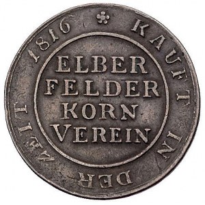 żeton na 1 chleb Związku Zbożowego 1816/1817, Elberfeld...