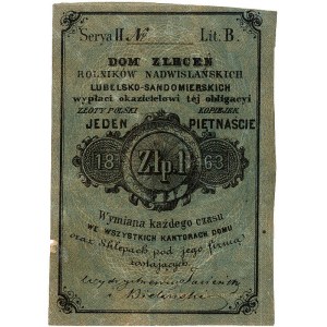 Lublin - 1 złoty = 15 kopiejek 1863, Dom Zleceń Rolnikó...