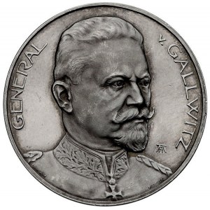 medal gen. von Gallwitz 1915 r., Aw: Popiersie generała...