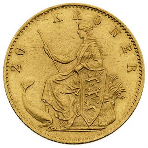 20 koron 1876, Kopenhaga, Fr. 295, złoto, 8.96 g