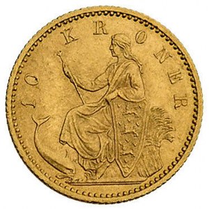 10 koron 1900, Kopenhaga, Fr. 296, złoto, 4.48 g