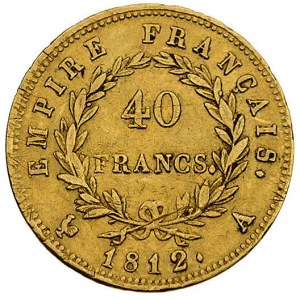 40 franków 1812 A, Paryż, Fr. 505, złoto, 12.80 g
