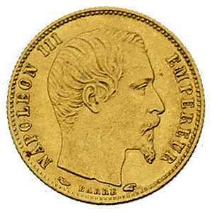 5 franków 1855 A, Paryż, Fr. 578, złoto, 1.60 g, rzadki...