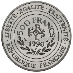 70 ecu = 500 franków 1990, Paryż, Karol Wielki, Fr. 622...