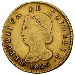 8 escudo 1826, Bogota, Fr. 67, złoto, 28.86 g