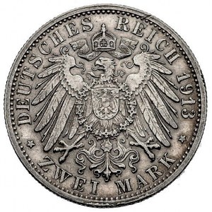 Fryderyk II 1907-1918, 2 marki 1913/G, Karlsruhe, J. 38