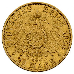 20 marek 1908/A, Berlin, J. 226, Fr. 3795, złoto, 7.96 ...
