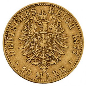 10 marek 1877/F, Stuttgart, J.292, Fr. 3873, złoto, 3.9...