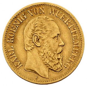 10 marek 1881/F, Stuttgart, J.292, Fr. 3873, złoto, 3.9...