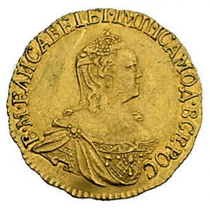rubel 1756, Petersburg, Bitkin 42, Fr. 100, złoto, 1.60...