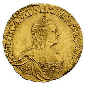 rubel 1756, Petersburg, Bitkin 42, Fr. 100, złoto, 1.61...