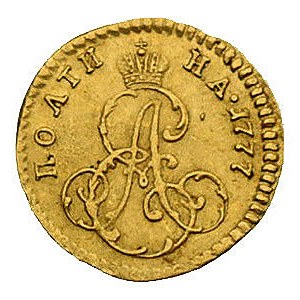 połtina 1777, Petersburg, Bitkin 109, Fr. 119, złoto, 0...