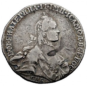 połtina 1763, Petersburg, Aw: Popiersie i napis wokoło,...