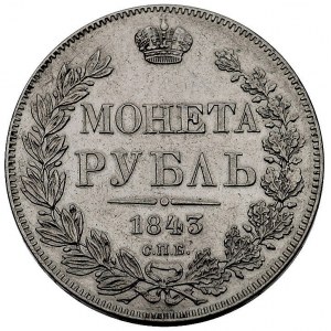 rubel 1843, Petersburg, Bitkin 140. Uzd. 1614, minimaln...