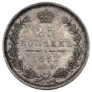 25 kopiejek 1851, Petersburg, Bitkin 253, Uzd. 1688