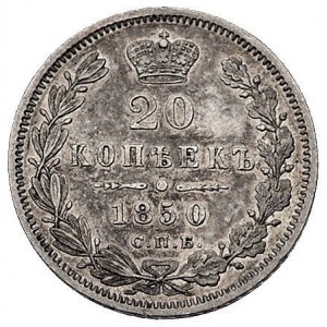 20 kopiejek 1850, Petersburg, Bitkin 301, Uzd. 1681