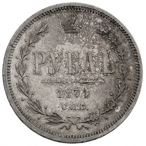 rubel 1871, Petersburg, Bitkin 63, Uzd. 1875, bardzo ła...