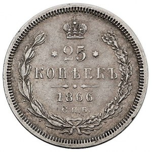 25 kopiejek 1866, Petersburg, Bitkin 130, Uzd. 1838