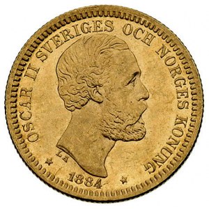 20 koron 1884, Sztokholm, Fr. 93 a, złoto, 8.97 g, ładn...