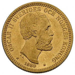 20 koron 1889, Sztokholm, Fr. 93 a, złoto, 8.97 g, ładn...