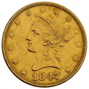 10 dolarów 1847, Nowy Orlean, Fr. 156, złoto, 16.67 g