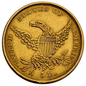 5 dolarów 1834, Filadelfia, Fr. 135, złoto, 8.34 g