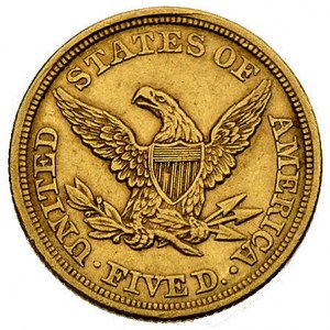 5 dolarów 1852, Filadelfia, Fr. 138, złoto, 8.34 g