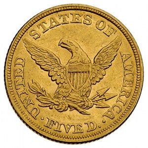 5 dolarów 1861, Filadelfia, Fr. 138, złoto, 8.34 g