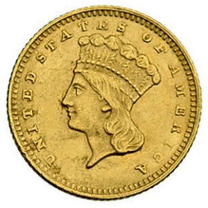 1 dolar 1874, Filadelfia, Fr. 94, złoto, 1.67 g, ładny ...