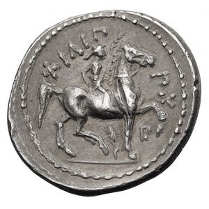 MACEDONIA- Filip II 359-336 pne, tetradrachma, Aw: Głow...