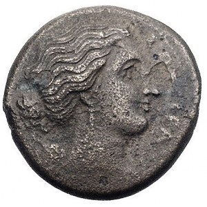BAKTRIA- Agatokles 171-160 pne, AE-21, Aw: Głowa Dioniz...