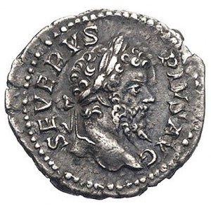 Septymiusz Sewer 191-211, denar, Aw: Popiersie w wieńcu...
