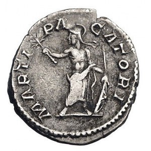 Karakalla 198-217, denar, Aw: Popiersie w wieńcu w praw...
