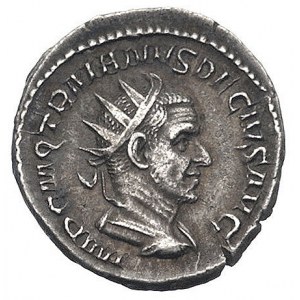 Trajan Decjusz 249- 251, antoninian, Aw: Popiersie w ko...