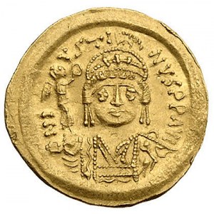 Justyn II 565- 578, solidus, Aw: Popiersie cesarza w zb...