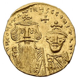 Konstans II 641-668, solidus, Aw: Popiersia Konstansa i...