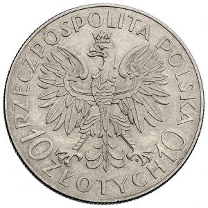 10 złotych 1933, Romuald Traugutt, wypukły napis PRÓBA,...