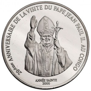 10 franków 2000, wizyta papieża Jana Pawła II, srebro, ...