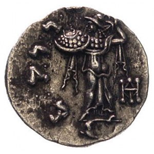 BAKTRIA- Menadros 160-145, drachma, Aw: Popiersie w heł...