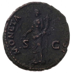 Domicjan 81-96, as, Aw: Popiersie w prawo i napis w oto...