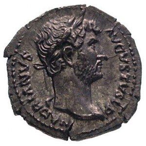 Hadrian 117-138, denar, Aw: Popiersie w prawo i napis w...