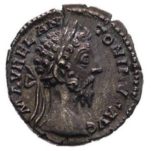 Marek Aureliusz 161-180, denar, Aw: Popiersie w prawo i...