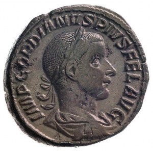 Gordian III 238-244, sesterc, Aw: Popiersie w prawo i n...