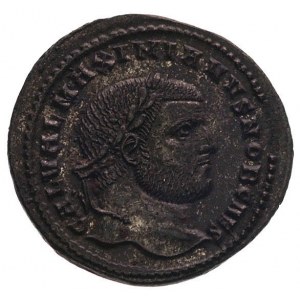 Galeriusz 305-311, duży folis-Kartagina, Aw: Głowa w wi...