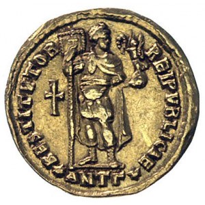 Walentynian I, 364-375, solid- Antiochia, Aw: Popiersie...
