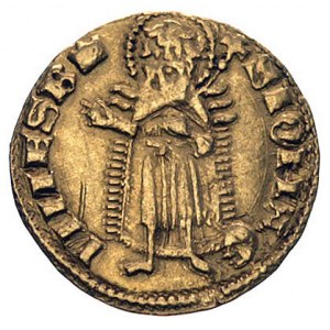goldgulden 1353-1357, Buda lub Pecs, Aw: Tarcza herbowa...