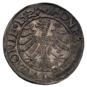 grosz 1527, Kraków, Kurp. 40 (R1), Gum. 482, patyna