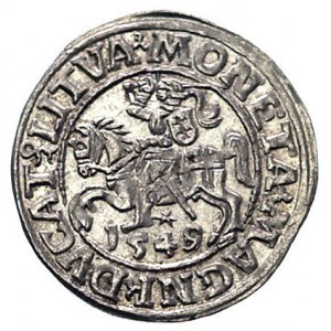 półgrosz 1549, Wilno, Kurp. 674 (R), Gum. 598, pięknie ...