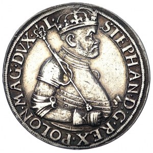 talar 1585, Nagybanya, Aw: Półpostać króla i napis woko...